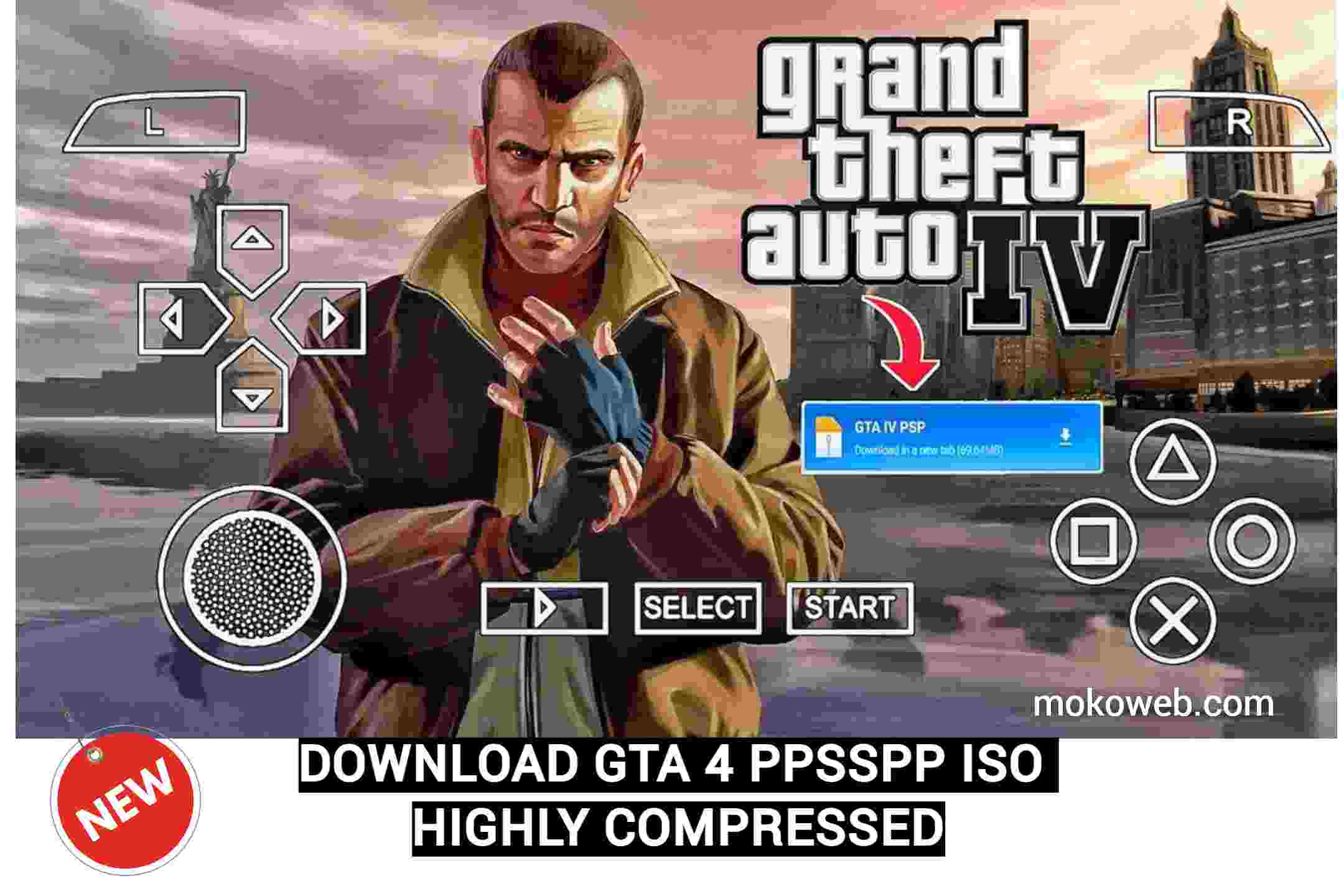 GTA 4 PPSSPP ISO Zip File Download - Highly Compressed